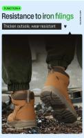Botas de trabajo con punta de acero inoxidable, zapatos de seguridad resistentes a golpes y golpes, botas de moto impermeables para hombre - details 17