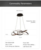 LEFAN-lámpara colgante LED para comedor y sala de estar, luz curva de 60CM, Simple, artesanal - details 12