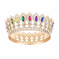 Decoraciones de pastel redondas de tiara de reina princesa europea, coronas barrocas para desfiles, tiaras de rey, coronas de boda brillantes para novias - details 7