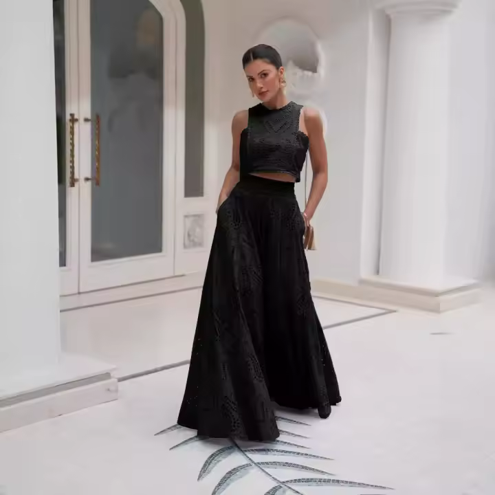 Vestido Largo de Primavera-Verano 2024 para Mujer Conjunto de Bolsillos sin Mangas - 1