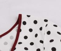 Vestido de Verano Vintage Hepburn Polka Dot de Contraste Cuello Cuadrado de los 50 Cintura Alta - details 3