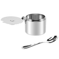 Tarro de condimentos de acero inoxidable con tapa y cuchara, tazón de azúcar, vajilla, contenedor de especias - details 1