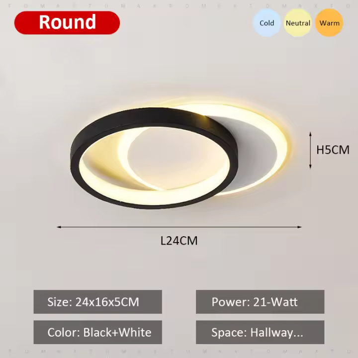TOMAXIN 3Color 24CM Round Square Modern Led Ceiling Light For Room Bedroom Corridors Aisle Cloakroom Ceiling Light Hallway Light - 1
