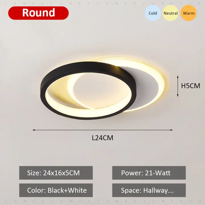 TOMAXIN 3Color 24CM Round Square Modern Led Ceiling Light For Room Bedroom Corridors Aisle Cloakroom Ceiling Light Hallway Light - 1