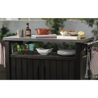 Mueble Barbacoa Grande para terraza o jardín Exterior con Ruedas, Capacidad 207 litros, Color Marrón - details 4