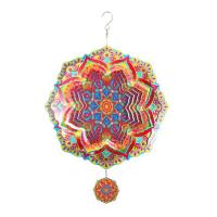 Mandala Wind Spinner Metal 3D giratorio Windchimes arte de lujo jardín colgante decoración al aire libre - details 0