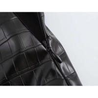 BUNO-falda de cuero para Mujer moda Otoño Invierno 2024 nuevo Flip Pocket Chic Mujer cintura alta elegante A-line Mini falda Mujer - details 5