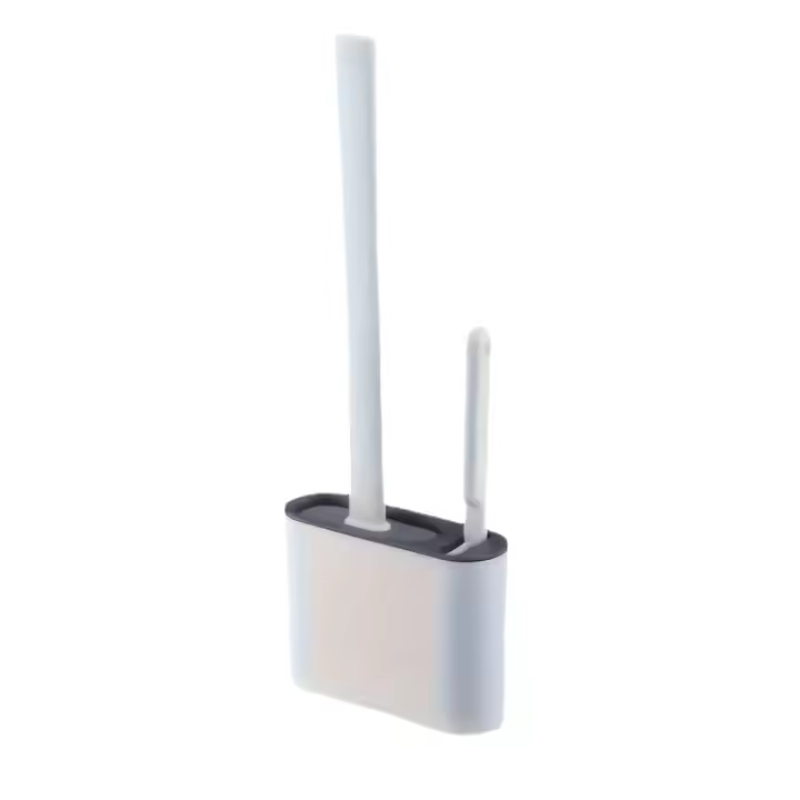 Cepillo De Limpieza De Inodoro De Silicona, 1 ud., Cepillo De Inodoro Montado En La Pared Sin Perforaciones Con Caja D - 1