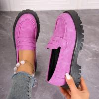 Zapatos de plataforma rosa para mujer, mocasines informales de fondo grueso, color caqui, púrpura - details 26