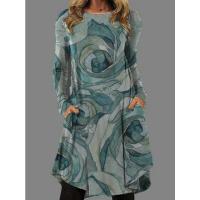 Vestido de manga larga de otoño sprint, vestidos estampados para mujer - details 6