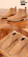 Nuevas botas Chelsea, botines cortos de piel abatible, botas de gamuza de vaca de cuero genuino para hombres - details 8
