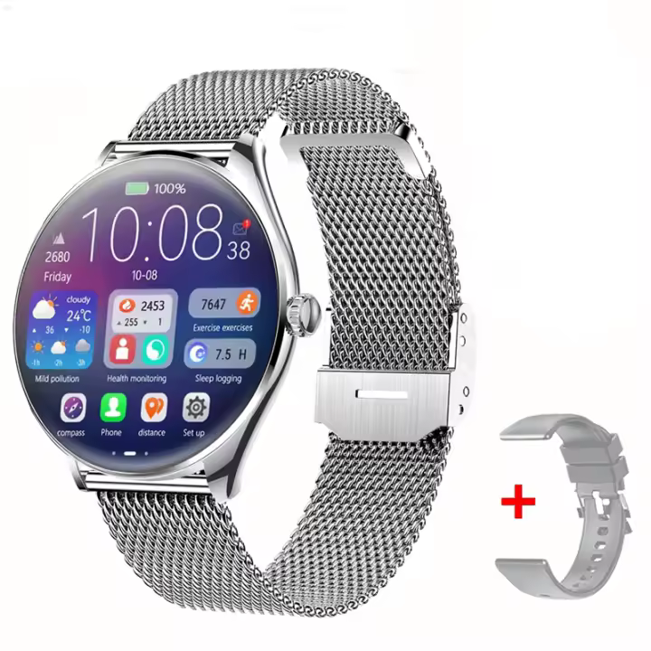 Reloj inteligente ultradelgado para hombre y mujer, SmartWatch con Bluetooth y llamadas, monitor de salud, asistente de voz, Pantalla Amoled de 8,6 pulgadas, 1,43mm, MT55, 202 - 1