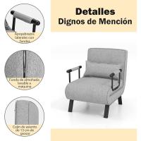 Sofá Cama Convertible Silla de Dormir Individual Tri-Fold con Respaldo Ajustable de 6 Posiciones, Cojín Desmontable y Asiento Tapizado Estructura Metálica Plegable (Azul) - details 23