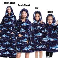 Sudaderas con capucha de gran tamaño para niños y mujeres, sudaderas con capucha de Panda, oso, aguacate, León, dibujos animados, Halloween, familia, mantas largas de TV, invierno, nuevo - details 18