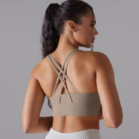 Sujetador de yoga para mujer, ropa interior que absorbe los golpes, correas cruzadas para los hombros, top corto Fiess, deportes a prueba de golpes - details 34