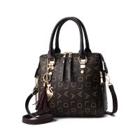 Bolso de hombro con asa superior y borla de cuero PU con letras inglesas a la moda, bolso de mujer de gran capacidad, mochila de lujo de alta gama - details 0