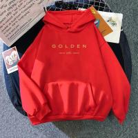 Sudadera con Capucha Dorada JungKook Estilo Estético para Mujer Impresión de Letra de Álbum - details 1