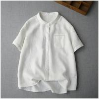 camisa de mujer Camisa de manga corta 100% lino - details 3