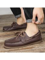 Zapatos náuticos de gran tamaño para hombre, zapatos de conducción de estilo coreano a la moda, zapatos casuales de cuero para hombre - details 1