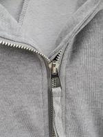 Sudadera con capucha holgada de manga larga de estilo corto, cintura alta, doble, deportiva, moda, camisa nueva - details 6