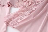 Ence Conjunto de bata de flores para mujer, kimono de boda con correa de cinta, ropa de dormir, 2 piezas - details 13