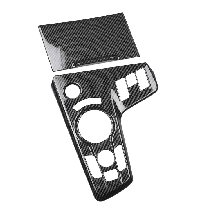 Cubierta de Panel de Cambio de marchas para consola central de coche, embellecedor adhesivo de fibra de carbono, 2 piezas, para Kia Sportage NQ5 2022 - 1