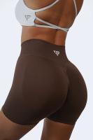 Novedad de verano, pantalones cortos deportivos para gimnasio y Yoga para mujer, pantalones cortos deportivos con estampado de silicona, pantalones cortos deportivos sin costuras con banda acanalada baja - details 11