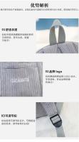 Mochila escolar de diseño de pana para mujer, bolso de hombro a rayas para adolescentes, bolsa de viaje - details 19
