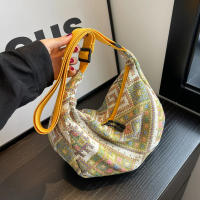 Bolso de hombro de lona de viento étnico para mujer, bolso de mensajero pequeño, bolsos de mano simples con cremallera, bolso de playa informal, nueva tendencia, 2024 - details 10