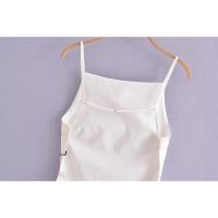 Camisola Sin Espalda con Cordones Lisos a la Moda para Mujer Top Elegante Vintage con Cuello Cuadrado y Tirantes Finos - details 13