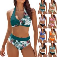 Bikini con estampado floral para mujer, traje de baño de dos piezas, de cintura alta, para adolescentes - details 42