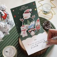 Tarjetas de Felicitación de Navidad 3D, invitaciones, letras bronceadas plegables, Feliz Navidad, hogar, fiesta de Navidad, decoración de sobres, regalos - details 6