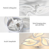 Goeco Lámpara LED Moderna y Creativa de Diseño de Flores, 45W, Luces Calientes Blancas, Montaje Semi-Flush, Material de Aluminio, Eficiencia Energética - details 3