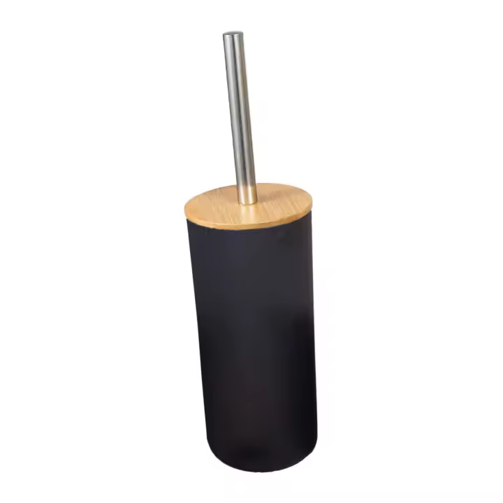 Juego De Cepillo Para Inodoro Antigrasa Pequeño Y Resistente Con Soporte Limpieza De Baño Accesorio De Baño Con Mango Longitudinal - 1