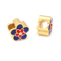 Pulseras de Brass Dorado Mate 4PCS Grande Agujero Abalorios para Hacer Joyas DIY - details 112