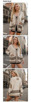 Cárdigan informal suelto de manga larga para mujer, suéter con frente abierto y bloques de color sólido, cubierta de punto ligera, chaqueta en capas para primavera y otoño - details 3