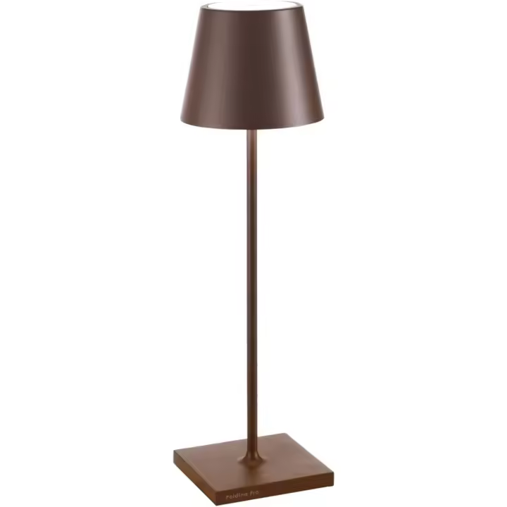 Lámpara de Mesa Recargable e Inalámbrica con Control Táctil, También Adecuada como Lámpara de Exterior, Atenuador, 2200-3000 K, Altura 38 cm, Color Corten - 1