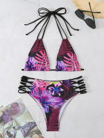 Bikini con espalda descubierta para mujer, traje de baño Sexy con cordones, conjunto de 2 piezas, 2024 - details 6