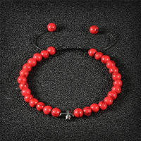 Pulsera de Piedra Natural 6mm Estilo Trenzado para Hombres y Mujeres Cruza de Oración Jesús - details 19