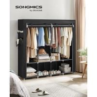 Armario Plegable de Tela 4 Barras, 4 Bolsillos Laterales, Almacenamiento, Negro RYG094B02 - details 1