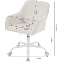 Ruedas, Silla Ergonómica de Estudio, Altura Ajustable, Silla Escritorio para Oficina y Dormitorio, Terciopelo, - details 3
