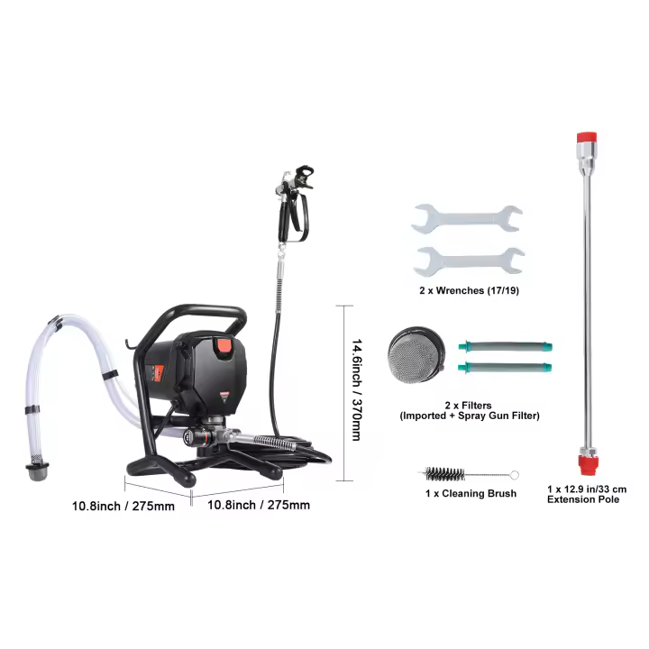 SucceBuy Pulverizador de pintura sin aire con soporte, pulverizador eléctrico de alta eficiencia de 750 W 3000 PSI, pintura fina y uniforme - 1
