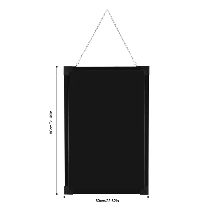 Tablero de escritura LED de 60 x 80 cm, tiendas, bares, carteles, tablero publicitario con luz de neón, bricolaje con ganchos, esquinas anticolisión, para decoración, carteles, pizarras en casa, tiendas, bares, restaurantes, negro - 1