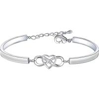Pulseras y brazaletes de corazón eterno Vintage para mujer, pulsera con dije infinito de cristal de circón, joyería de amistad - details 0