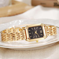 Nuevo Reloj de cuarzo cuadrado Simple para mujer y estudiante con banda de acero - details 1
