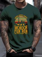 Camiseta Casual de Verano para Hombres Cuello Redondo, Tejido de Punto, Ajuste Regular, Impresión Gráfica Diversión Mordor Fun Run - details 21