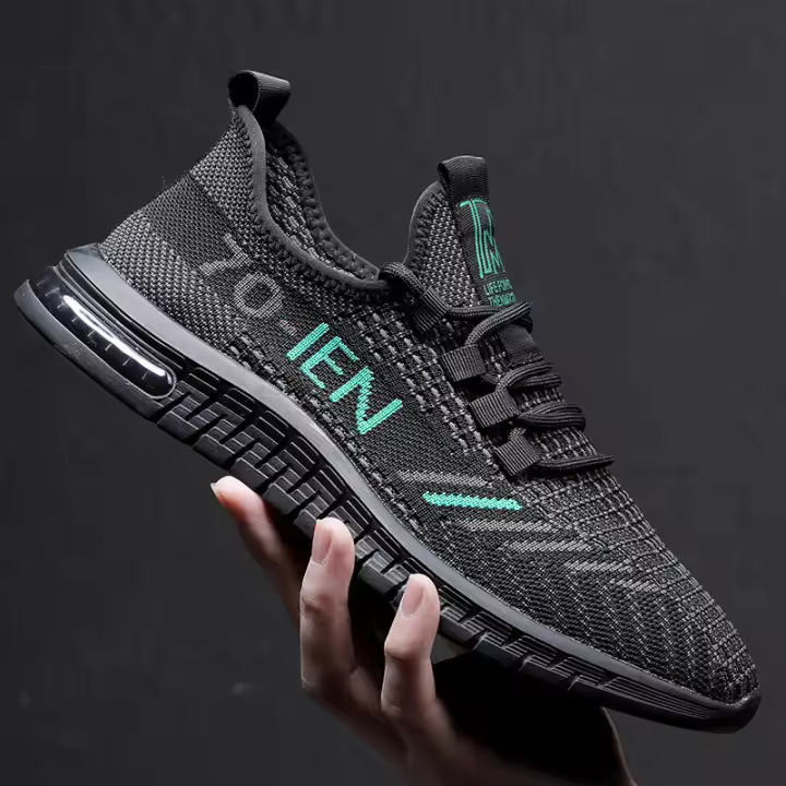 Nuevos zapatos deportivos casuales para hombres, zapatos transpirables tejidos con mosca, zapatos de malla, zapatos de moda para hombres - 1