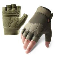 Guantes de motocicleta resistentes al desgaste, guantes de carreras de cuero de cabra Vintage, guantes antideslizantes sin dedos, guantes de medio dedo para deportes al aire libre - details 8