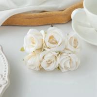 6 uds flor Artificial de seda pequeña rosa DIY boda novia sosteniendo accesorios de flores hogar dormitorio florero decoración corona de Navidad - details 4