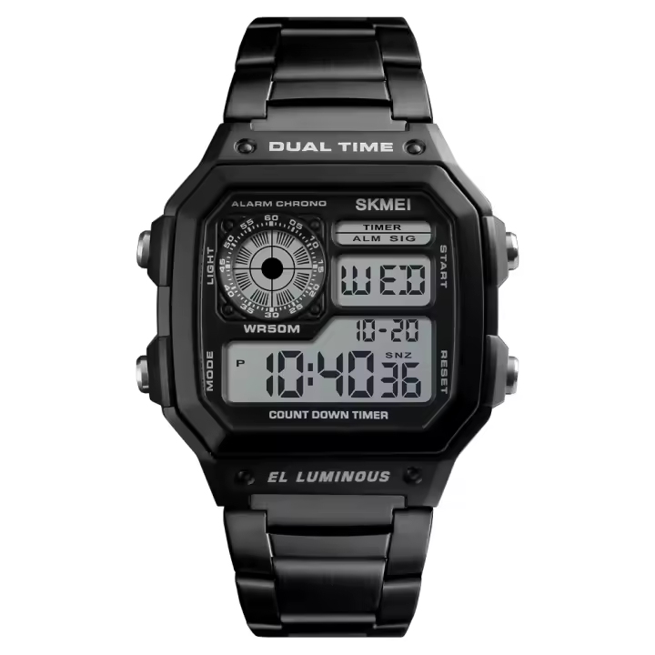 SKMEI-relojes digitales para hombre, pulsera con 2 tiempos, estilo Retro, deportivo, a la moda, 1335 - 1